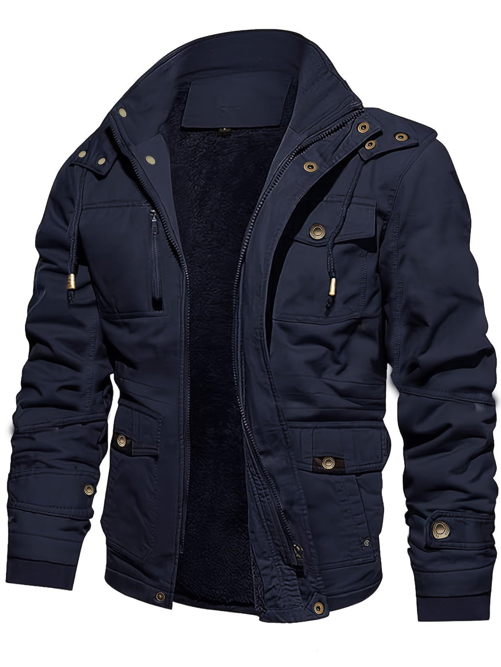 Casual Fleece-Lined Cargo Jacket