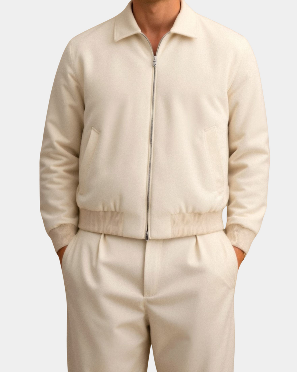 Modern Classic Polo Collar Jacket