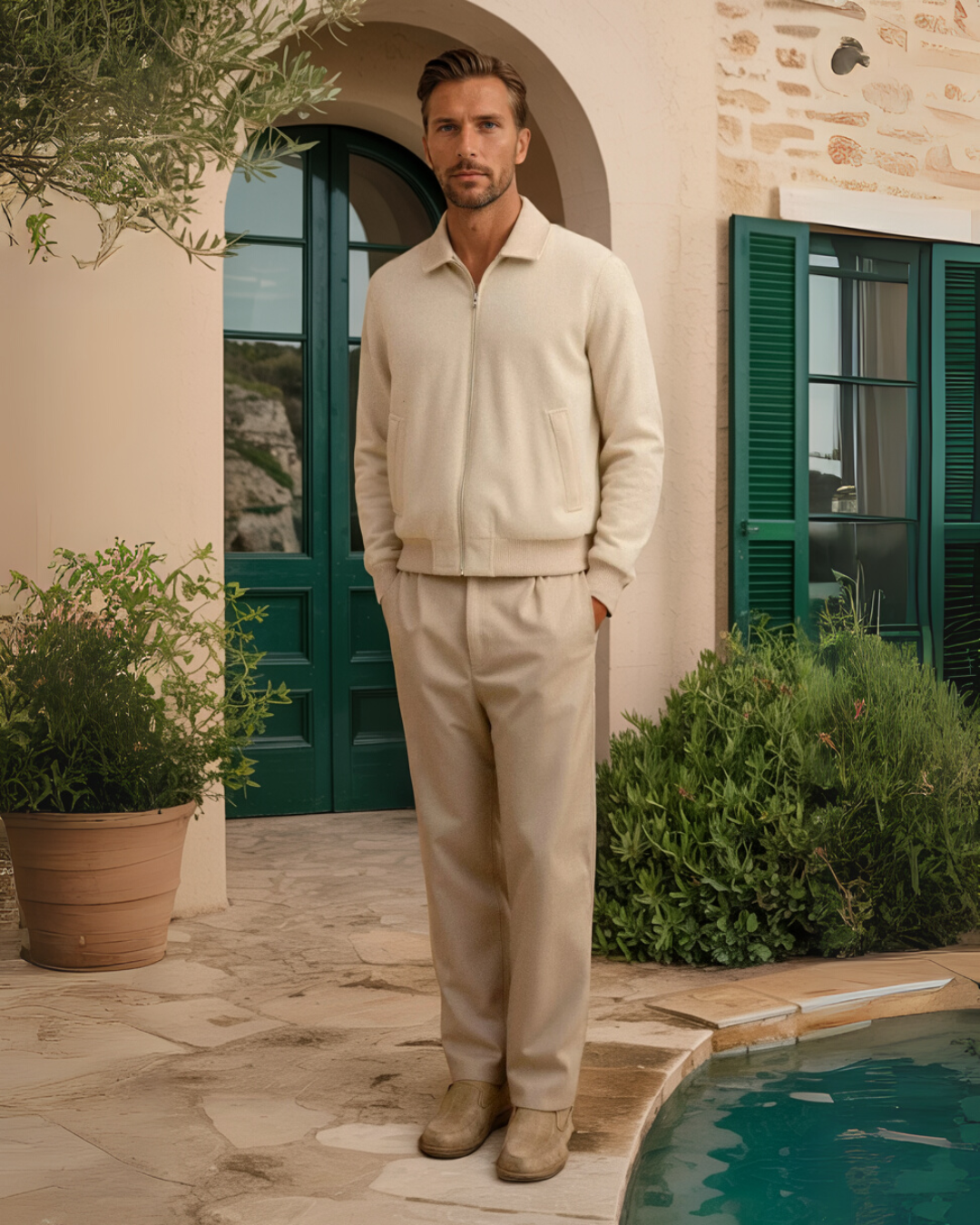 Modern Classic Polo Collar Jacket