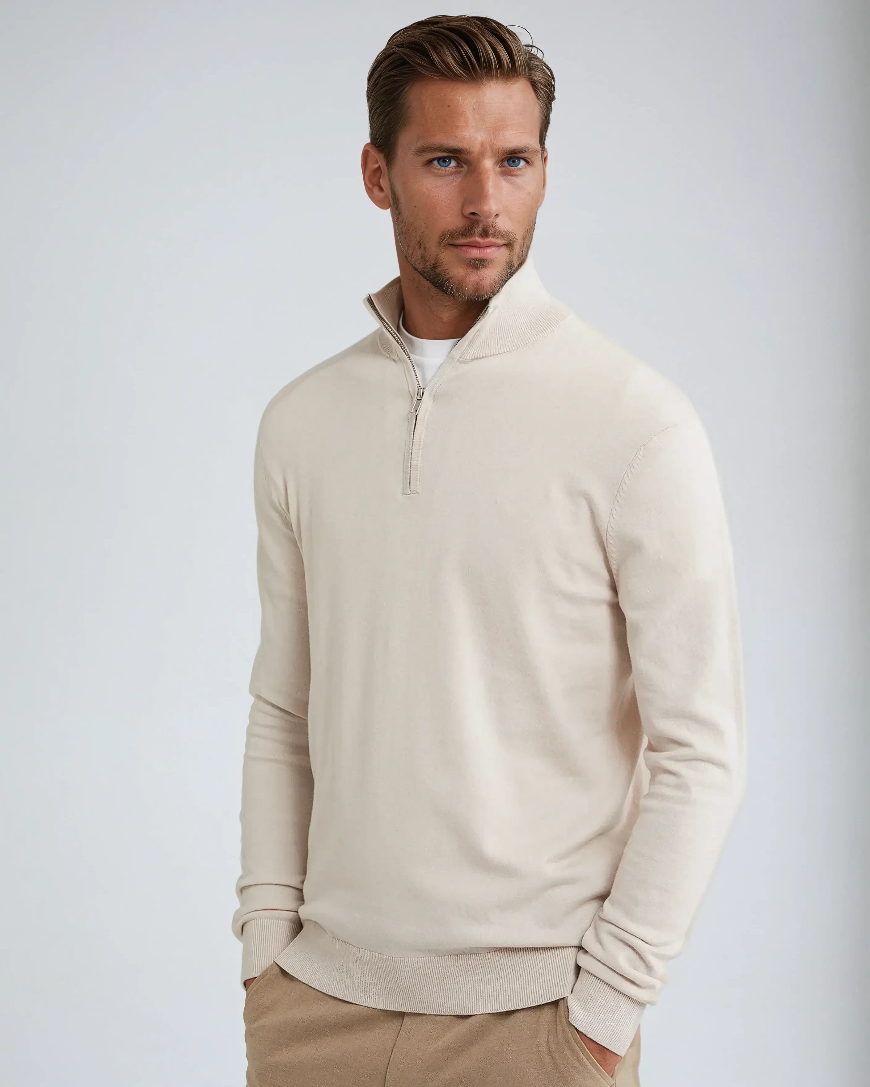 Classic Knit Half-Zip Sweater