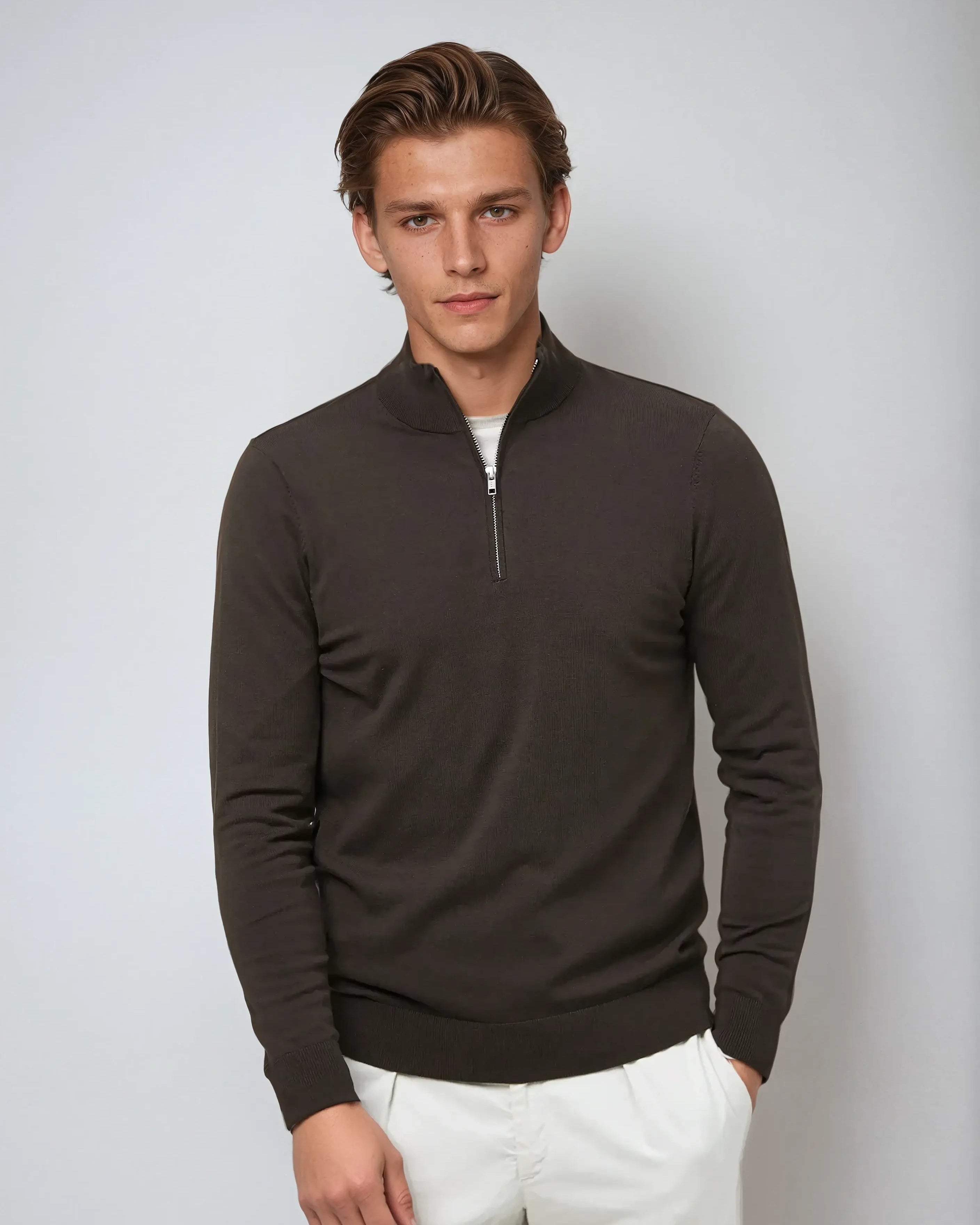 Classic Knit Half-Zip Sweater