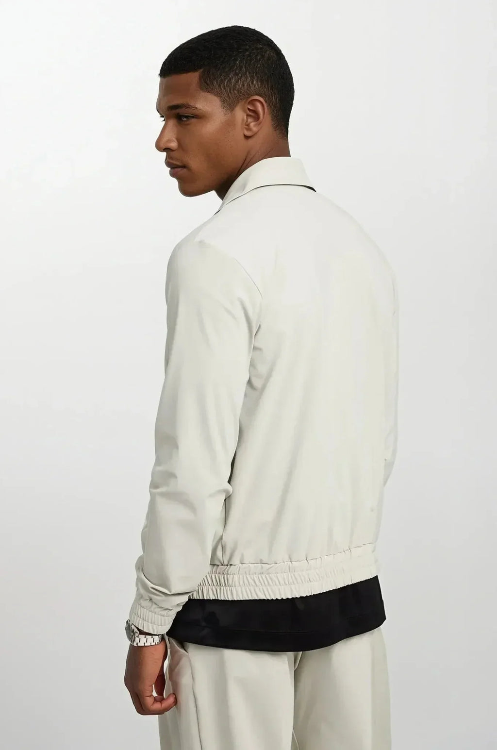 Zip-Up Tracksuit with Fold-Down Collar