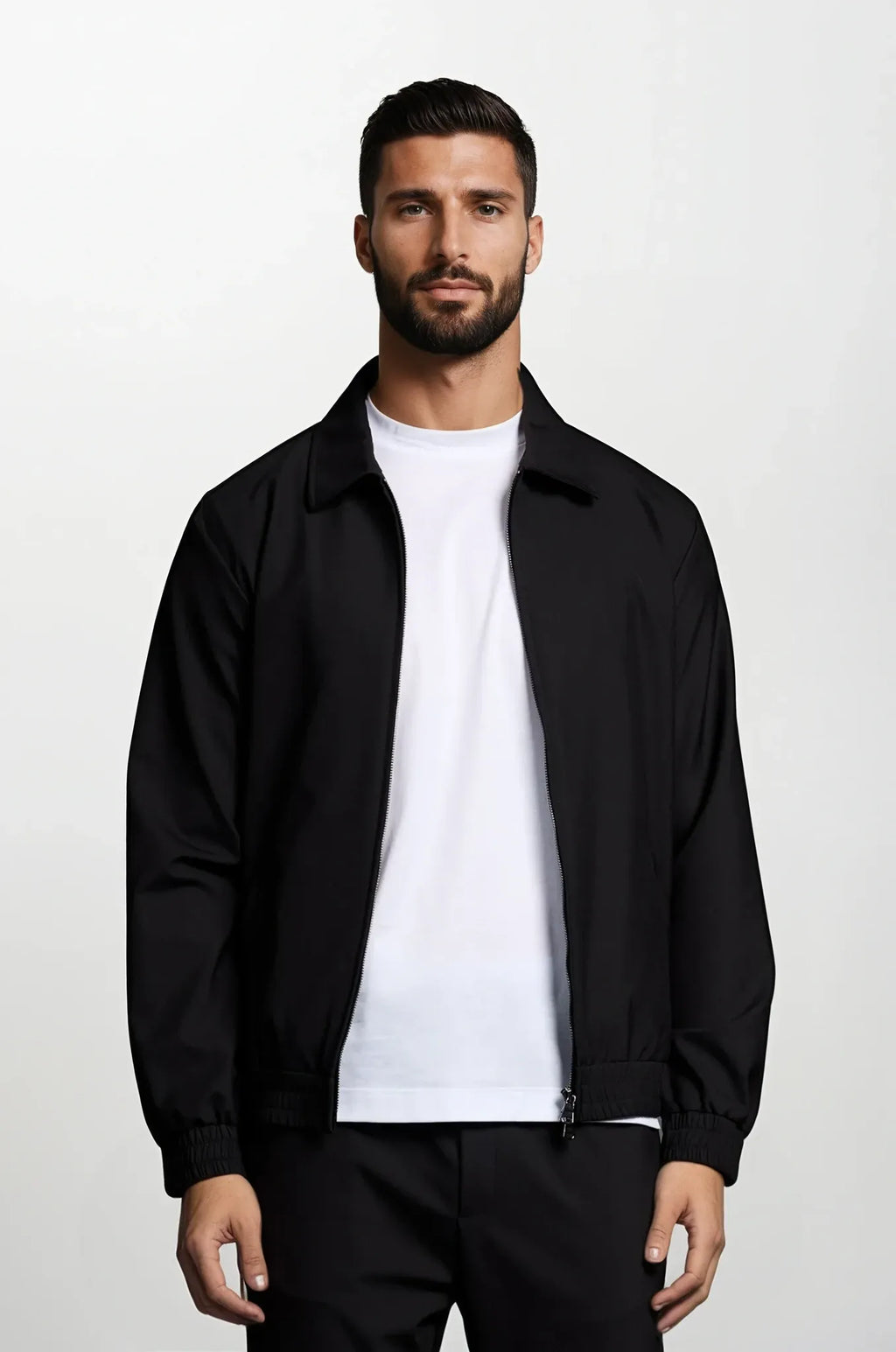Zip-Up Tracksuit with Fold-Down Collar