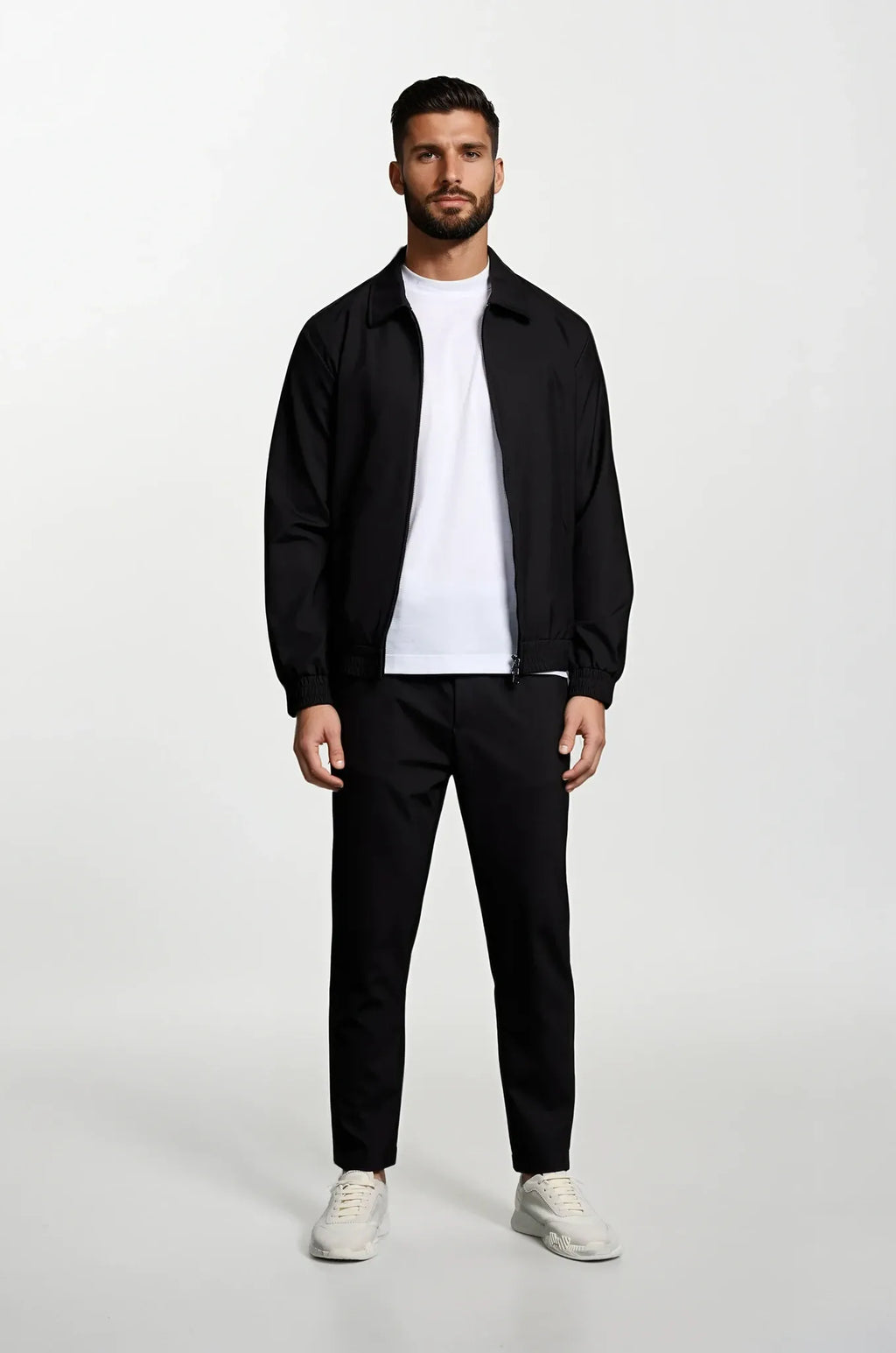 Zip-Up Tracksuit with Fold-Down Collar